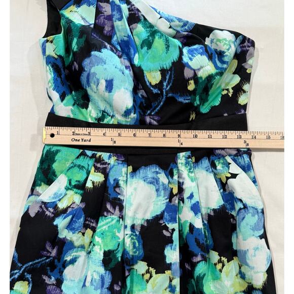 Eliza J Dress Floral Watercolor One Shoulder Size 4 (069) - Picture 8 of 12